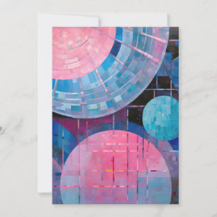 Subtiele tinten van blauw & roze in Abstract Feestdagenkaart
