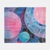 Subtiele tinten van blauw & roze in Abstract Fleece Deken (Voorkant (Horizontaal))
