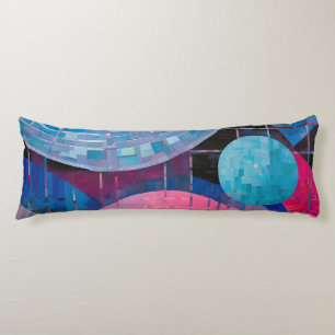 Subtiele tinten van blauw & roze in Abstract Lichaamskussen