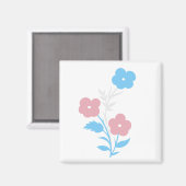 Subtiele Trans vlag bloemen Magneet (Voorkant / Achterkant)