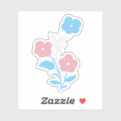 Subtiele Trans vlag bloemen Sticker (Vel)