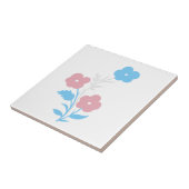 Subtiele Trans vlag bloemen Tegeltje (Zijkant)