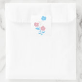 Subtiele Trans vlag bloemen Vierkante Sticker (Tas)