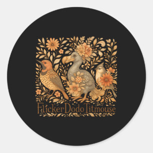 Subtiele vogels fladderen Dodo Mees Trompet Weerst Ronde Sticker
