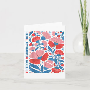 Subtiele Vrijheid Democratie Waarheid Boho Bloemen Kaart