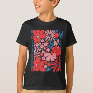 Subtiele Vrijheid Democratie Waarheid Boho Bloemri T-shirt