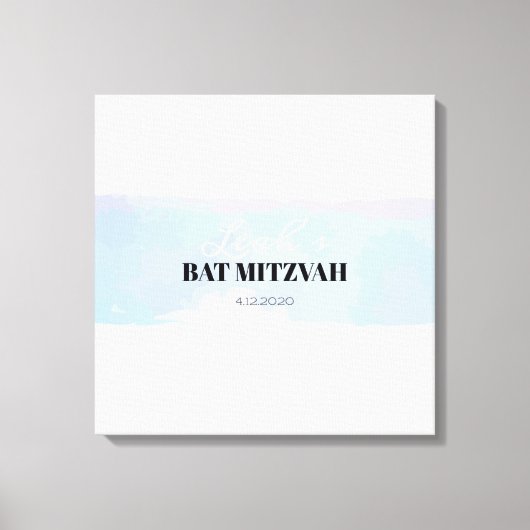 SUBTIELE WATERVERF Bat Bar Mitzvah Inloggen Board Canvas Afdruk (Voorkant)