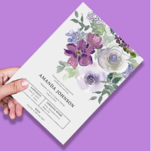 Subtiele Waterverf Floral Afstuderen Invitation Kaart