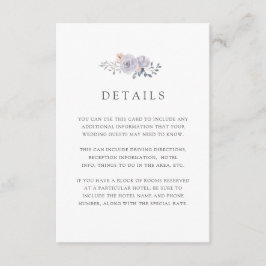 Subtiele Waterverf Rozen | Gegevens witte gast Informatiekaartje