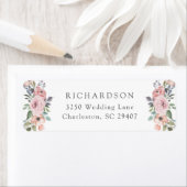 Subtiele Waterverf Rozen | Romantische bruiloft Etiket (Insitu)