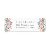 Subtiele Waterverf Rozen | Romantische bruiloft Etiket (Voorkant)