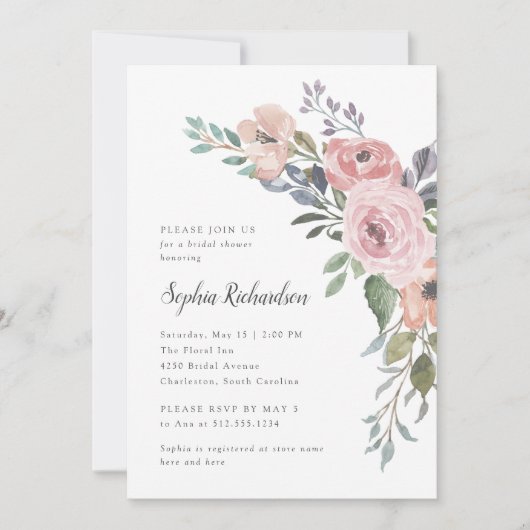 Subtiele Waterverfrozen | Bruidsuitnodiging Kaart (Voorkant)