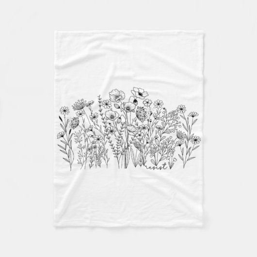 Subtiele Weerstand Bloemige Botanische Protest Lib Fleece Deken (Voorkant)