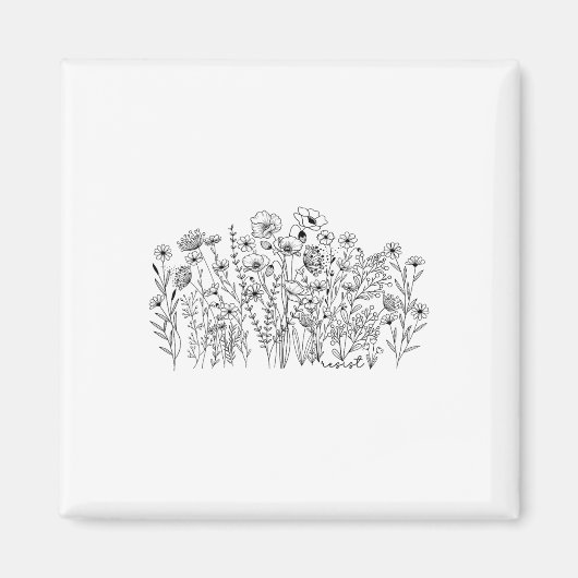 Subtiele Weerstand Bloemige Botanische Protest Lib Magneet (Voorkant)