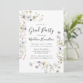 Subtiele Wilde Bloemen Afstudeerfeest Kaart (Staand voorkant)