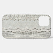 Subtiele witte kant, textiel close-up. Case-Mate iPhone case (Achterkant (horizontaal))