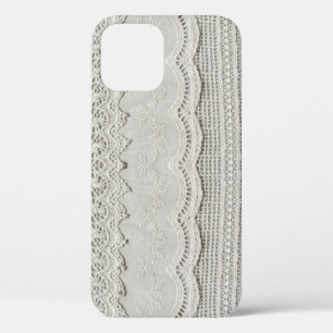 Subtiele witte kant, textiel close-up. Case-Mate iPhone case