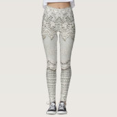 Subtiele witte kant, textiel close-up. leggings (Voorkant)