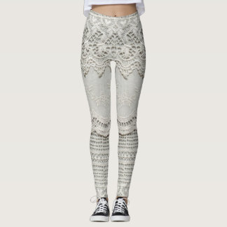 Subtiele witte kant, textiel close-up. leggings