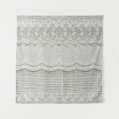 Subtiele witte kant, textiel close-up. wandkleed (Voorkant)