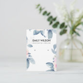 SUBTIELE ZACHTE BLUSH BLAUWE BLOEMENOORBEL DISPLAY VISITEKAARTJE (Staand voorkant)