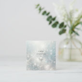 Subtiele zachte glitter achtergrond vierkante visitekaartje (Staand voorkant)
