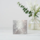 Subtiele zachte glitter achtergrond vierkante visitekaartje (Staand voorkant)