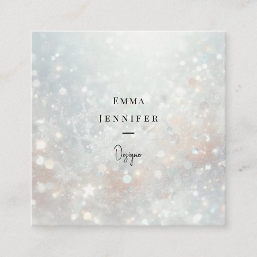 Subtiele zachte glitter achtergrond vierkante visitekaartje (Voorkant)