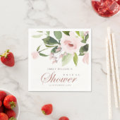 SUBTIELE ZACHTE ROZE ROOS FLORALE BRUIDSSHOWER SERVET (Insitu)