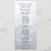 Subtiele Zilveren Bokeh Lights Trouwprogramma Programmakaart (Achterkant)