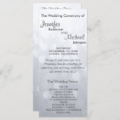 Subtiele Zilveren Bokeh Lights Trouwprogramma Programmakaart (Voorkant / Achterkant)