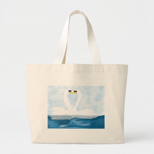 Subtiele zwanen verliefd (hart vormen) Kunst cadea Grote Tote Bag (Voorkant)