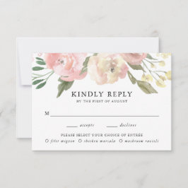 Subtil Bloesems | Keuze Maaltijd Bruiloft RSVP Kaa Kaartje