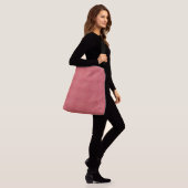 Subtil Diamantpatroon Roze Roos Blozen Crossbody Tas (Op model)