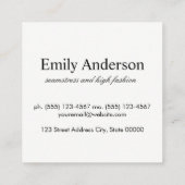 Subtil patroon roze met monogram vierkante visitekaartje (Achterkant)