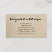 Subtle and Peaceful Yoga Teacher Visitekaartje (Achterkant)