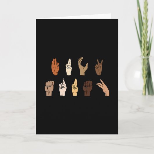 Subtle Anti-trump Blm Asl Sign Language Kaart (Voorkant)
