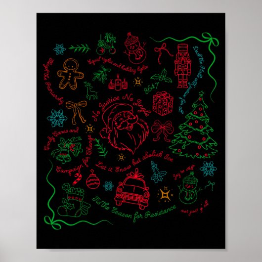 Subtle Anti Trump Christmas Funny Democracy Libera Poster (Voorkant)