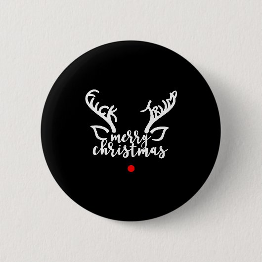 Subtle Anti Trump Hidden Message Christmas Reindee Ronde Button 5,7 Cm (Voorkant)