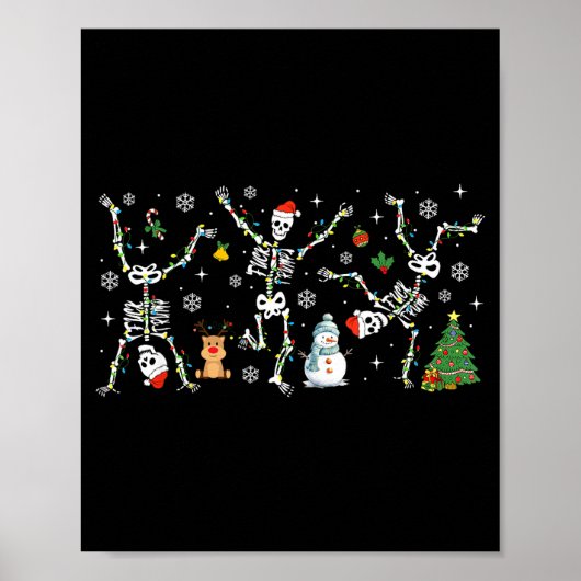 Subtle Anti Trump Hidden Message Dancing Skeleton Poster (Voorkant)