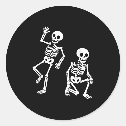 Subtle Anti Trump Hidden Message Dancing Skeleton  Ronde Sticker (Voorkant)
