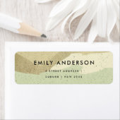 SUBTLE AQUA GRAY MODERN ABSTRACT ART WAVES ADRES ETIKET (Insitu)