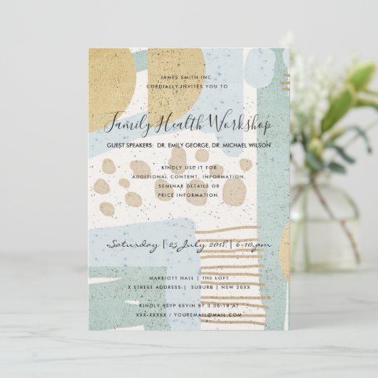 SUBTLE AQUA MODERN ABSTRACTE GEOMETRISCHE ART-GEBE KAART (Staand voorkant)