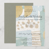 SUBTLE AQUA MODERN ABSTRACTE GEOMETRISCHE ART-GEBE KAART (Voorkant / Achterkant)