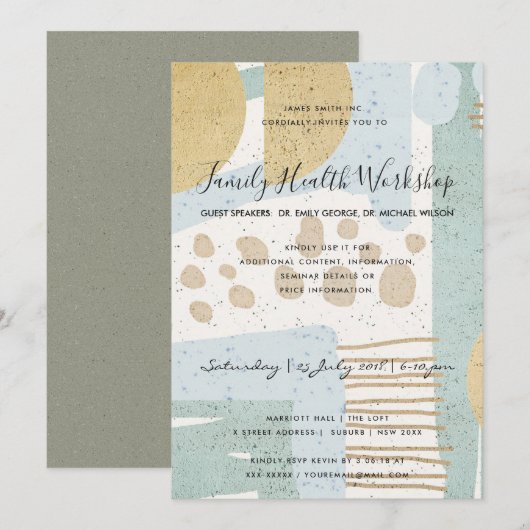 SUBTLE AQUA MODERN ABSTRACTE GEOMETRISCHE ART-GEBE KAART (Voorkant / Achterkant)