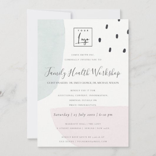 SUBTLE AQUA MODERN ABSTRACTE GEOMETRISCHE ART-GEBE KAART (Voorkant)