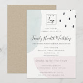 SUBTLE AQUA MODERN ABSTRACTE GEOMETRISCHE ART-GEBE KAART (Voorkant / Achterkant)