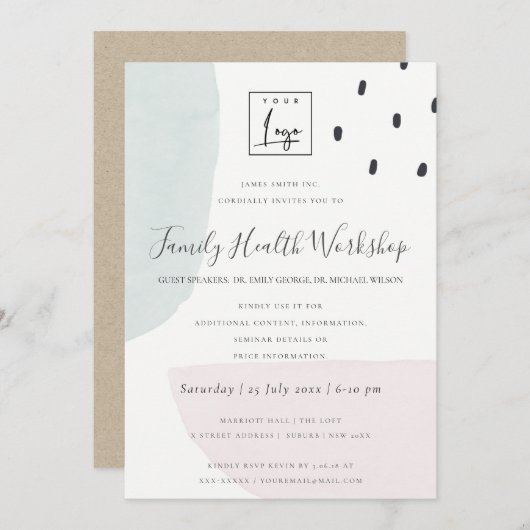 SUBTLE AQUA MODERN ABSTRACTE GEOMETRISCHE ART-GEBE KAART (Voorkant / Achterkant)