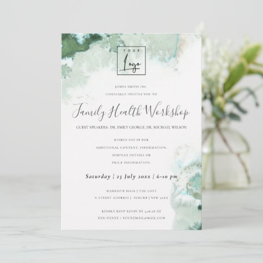 SUBTLE AQUA MODERN ABSTRACTE GEOMETRISCHE ART-GEBE KAART (Staand voorkant)