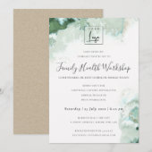 SUBTLE AQUA MODERN ABSTRACTE GEOMETRISCHE ART-GEBE KAART (Voorkant / Achterkant)